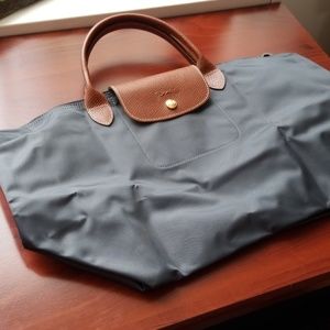 Grey longchamp medium satchel